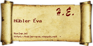 Hübler Éva névjegykártya